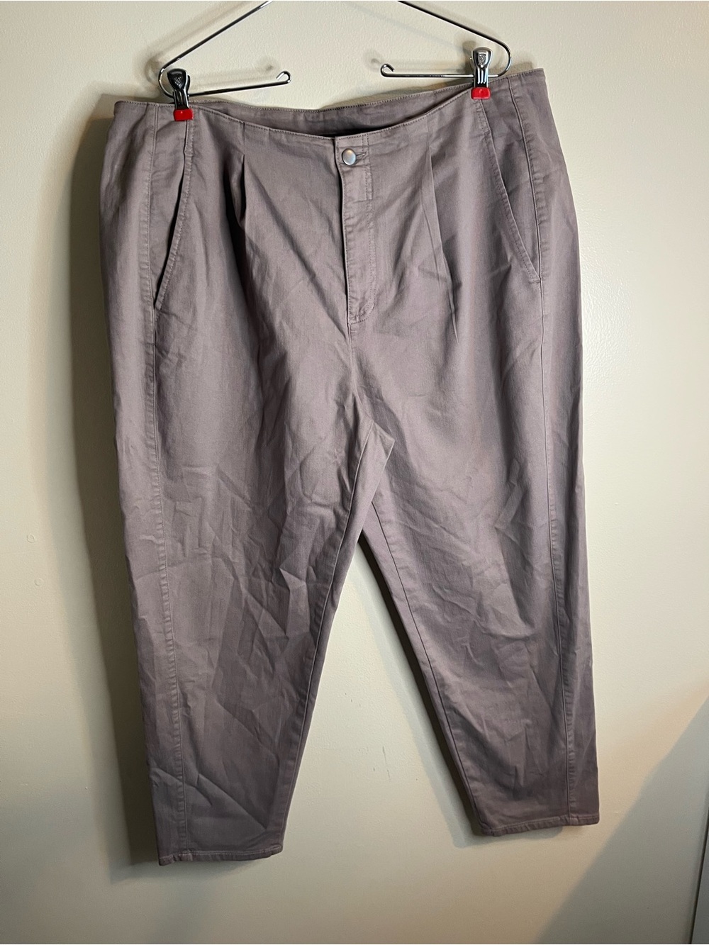Eileen Fisher Gray Slim Tapered Organic Cotton Pants